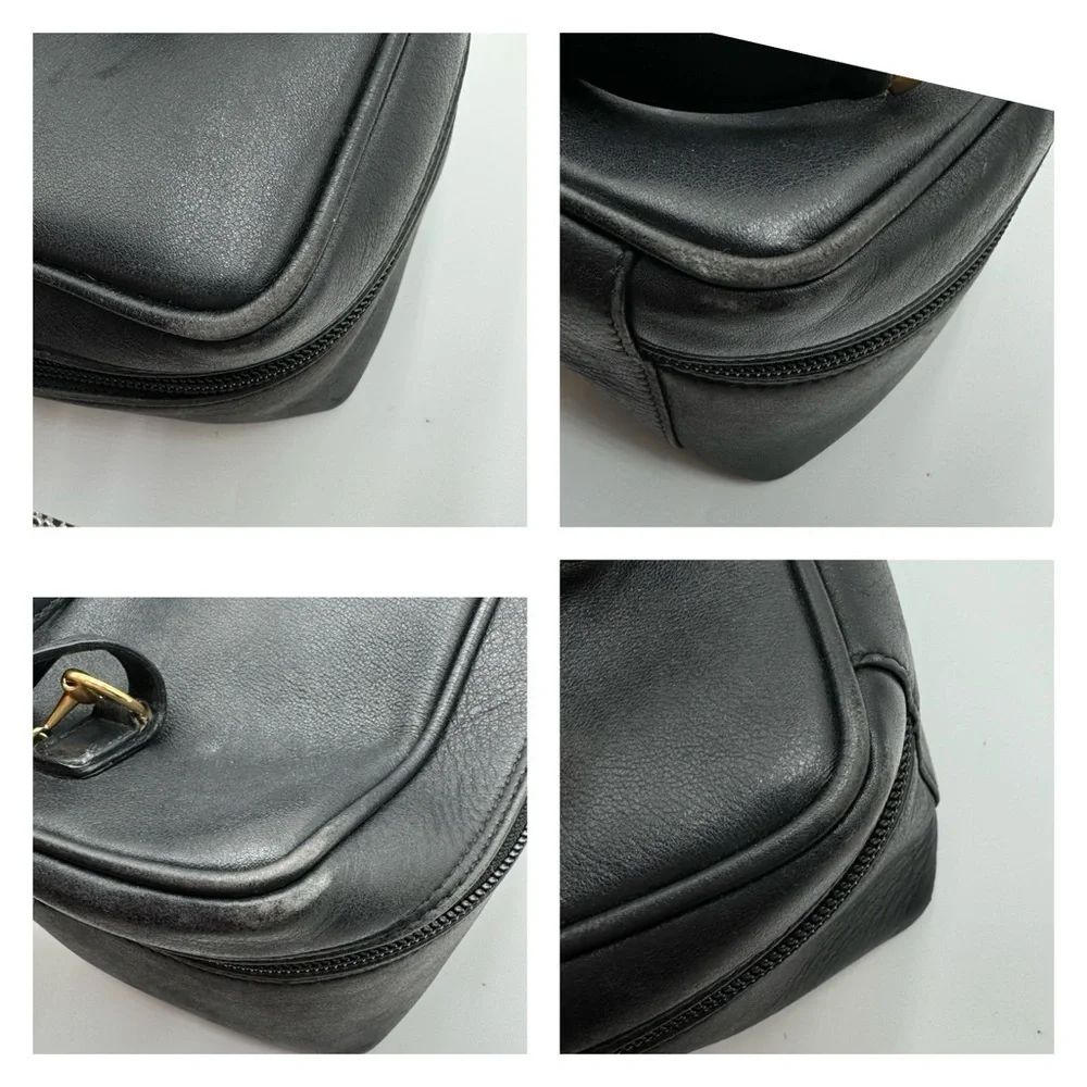 Gucci-Authentic- Vanity Pouch Leather Black - Picture 9 of 15